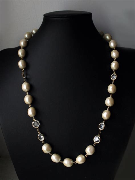 givenchy hand knotted baroque pearl necklace|givenchy swarovski necklace.